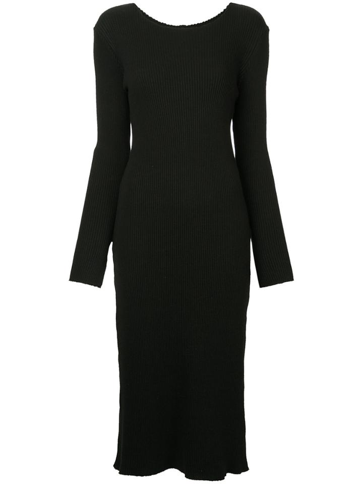 H Beauty & Youth Ribbed Midi Dress - Black
