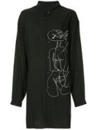 Yohji Yamamoto Line Drawing Oversized Shirt - Black