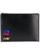 Saint Laurent Patch-embellished Clutch - Black