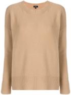 Theory Round Neck Sweater - Brown