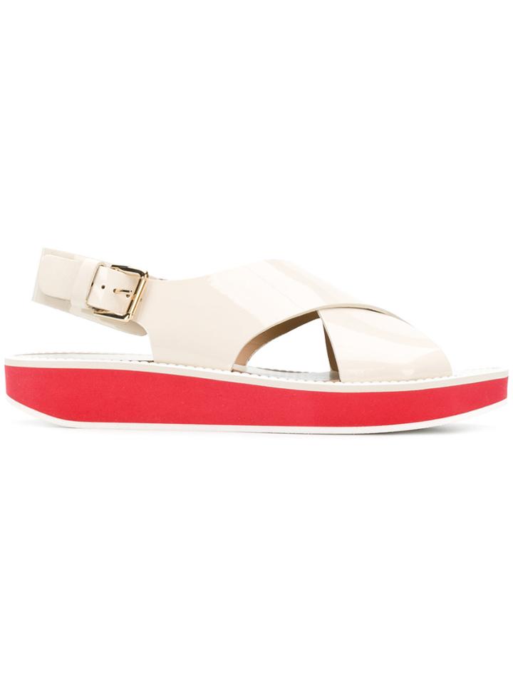 Flamingos Side Buckle Wedge Sandals - Nude & Neutrals