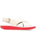 Flamingos Side Buckle Wedge Sandals - Nude & Neutrals