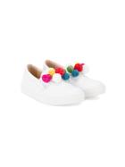 Aquazzura Mini Mini Pom Pom Sneakers - White