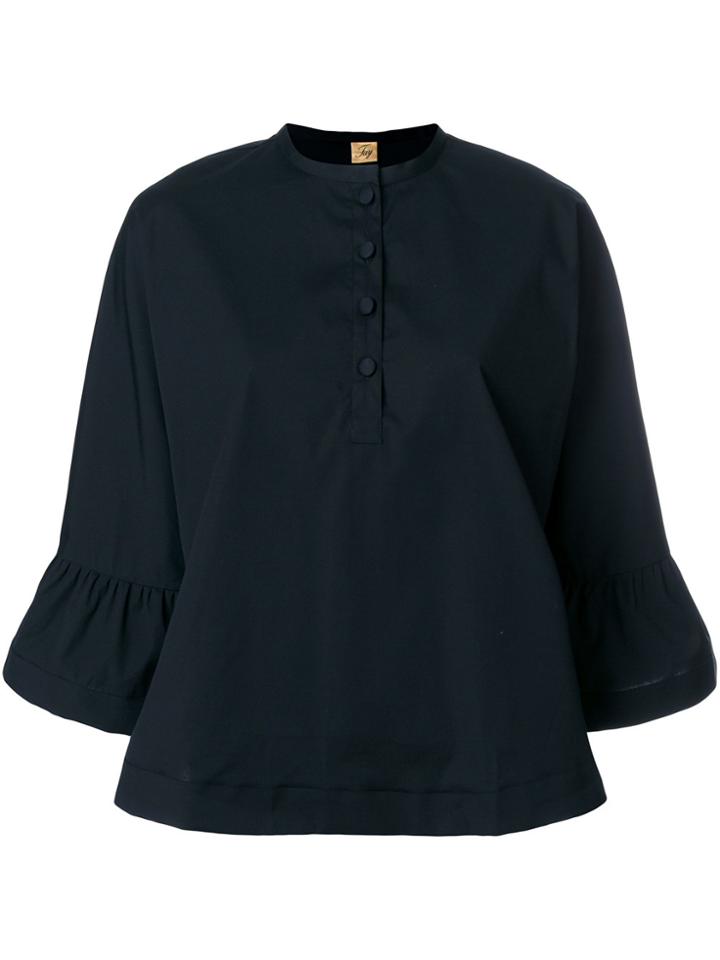 Fay Flared Sleeve Blouse - Black