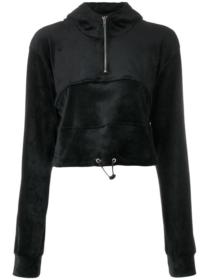 Danielle Guizio Cropped Hoodie - Black
