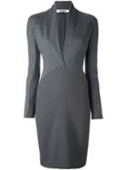Chalayan Crossed Neck Dress, Women's, Size: 40, Grey, Wool/polyester/spandex/elastane/viscose