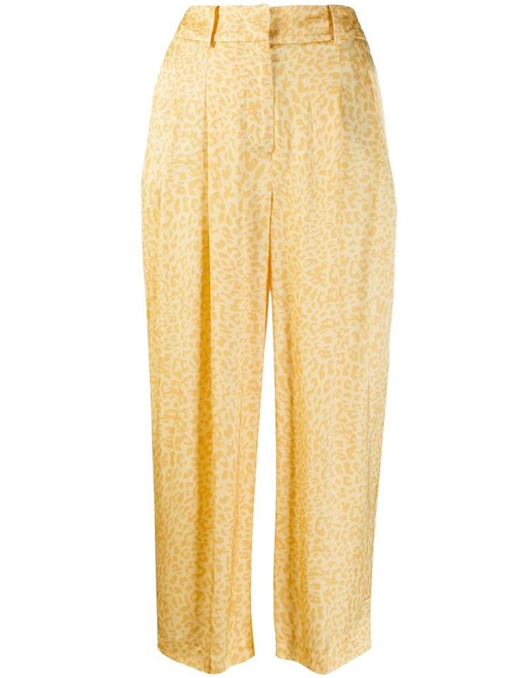 Pt01 Leopard-print Trousers - Yellow
