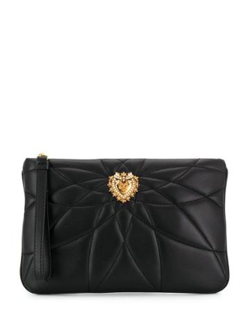 Dolce & Gabbana Kids Heart Quilted Pouch - Black