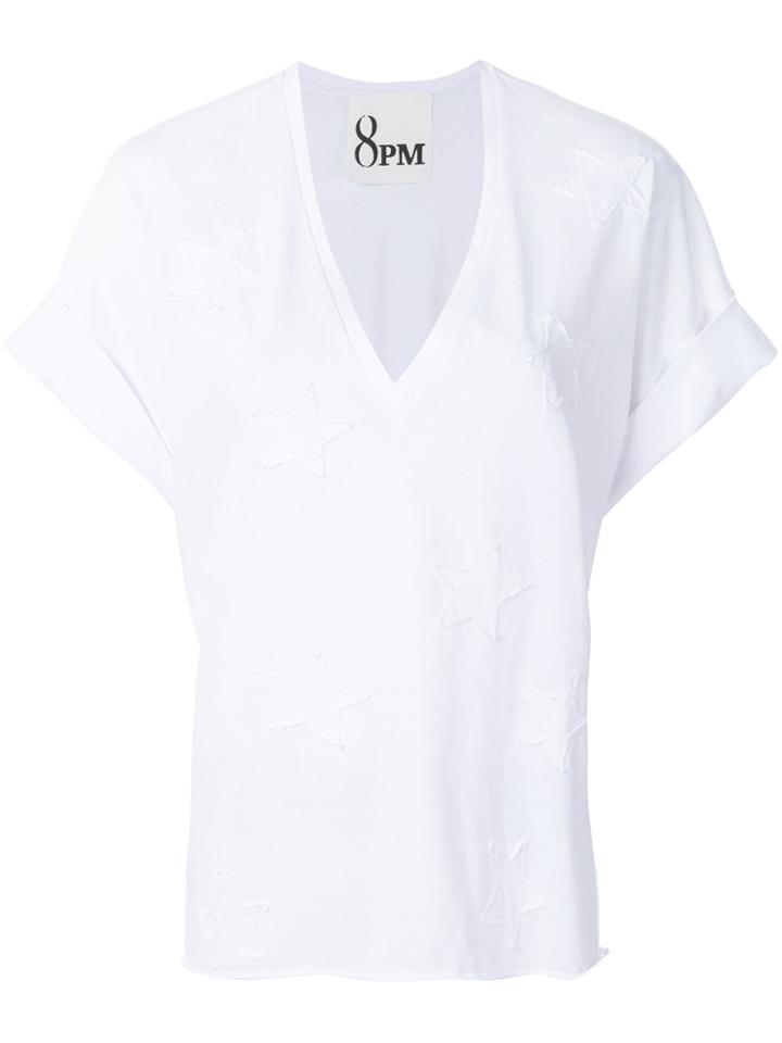 8pm Star Embroidery Top - White