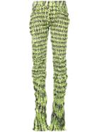 Maison The Faux Stitching Detail Trousers - Green