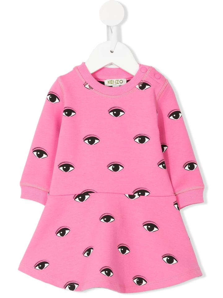 Kenzo Kids - Eyes Print Dress - Kids - Cotton/polyamide/spandex/elastane - 12 Mth, Pink/purple