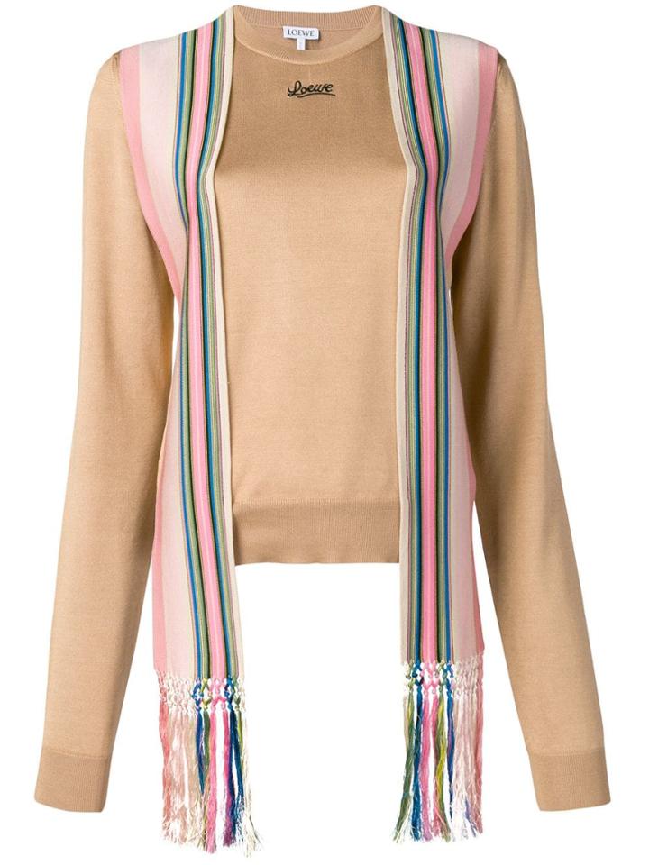 Loewe Scarf Jumper - Brown