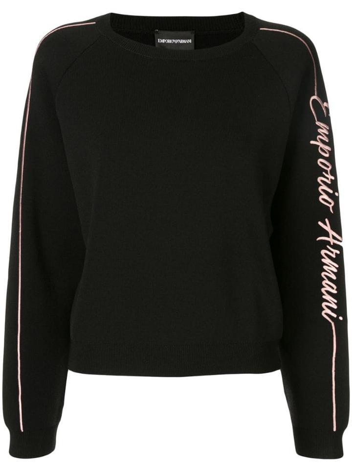Emporio Armani Signature Logo Sweatshirt - Black