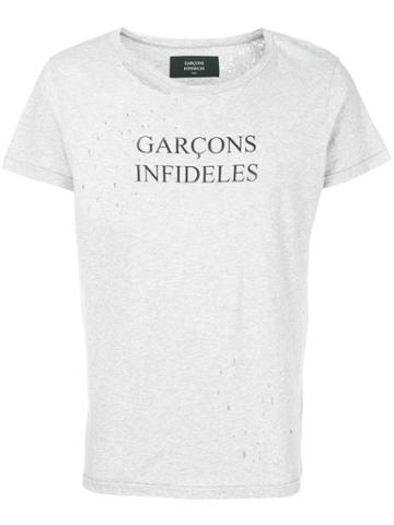 Garcons Infideles Printed Logo T-shirt - Grey