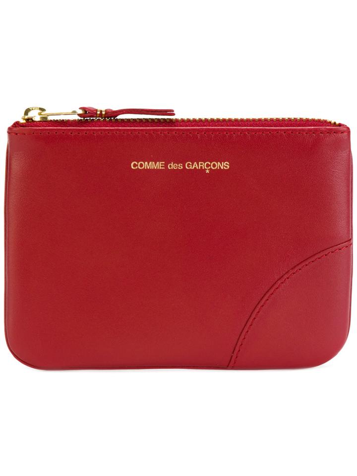 Comme Des Garçons Wallet Logo Stamp Zip Wallet - Red