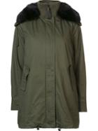 Derek Lam 10 Crosby Fur-trim Parka, Women's, Size: 4, Green, Cotton
