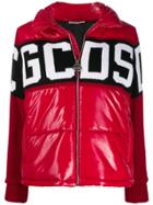 Gcds Knitted Panel Puffer Jacket - Red