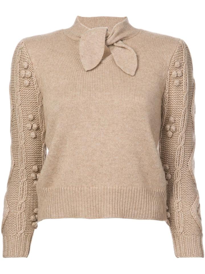 Co Tie Neck Jumper - Brown