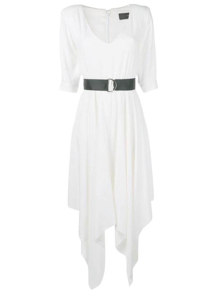 Federica Tosi Belted Asymmetric Dress - White