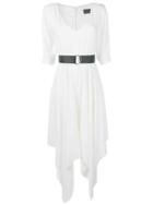 Federica Tosi Belted Asymmetric Dress - White