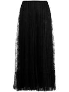 Valentino Lace Midi Skirt - Black