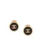 Chanel Pre-owned Cc Logos Button Earrings - Gold