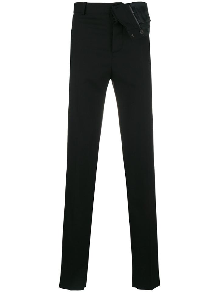 Y / Project Foldover Straight Trousers - Black