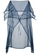 132 5. Issey Miyake Pleated Stole - Blue