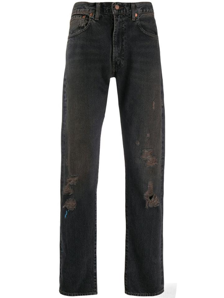 Levi's Vintage Clothing Distressed Straight Leg Jeans - Grey