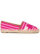 Tory Burch Woven Espadrille Shoes - Pink & Purple