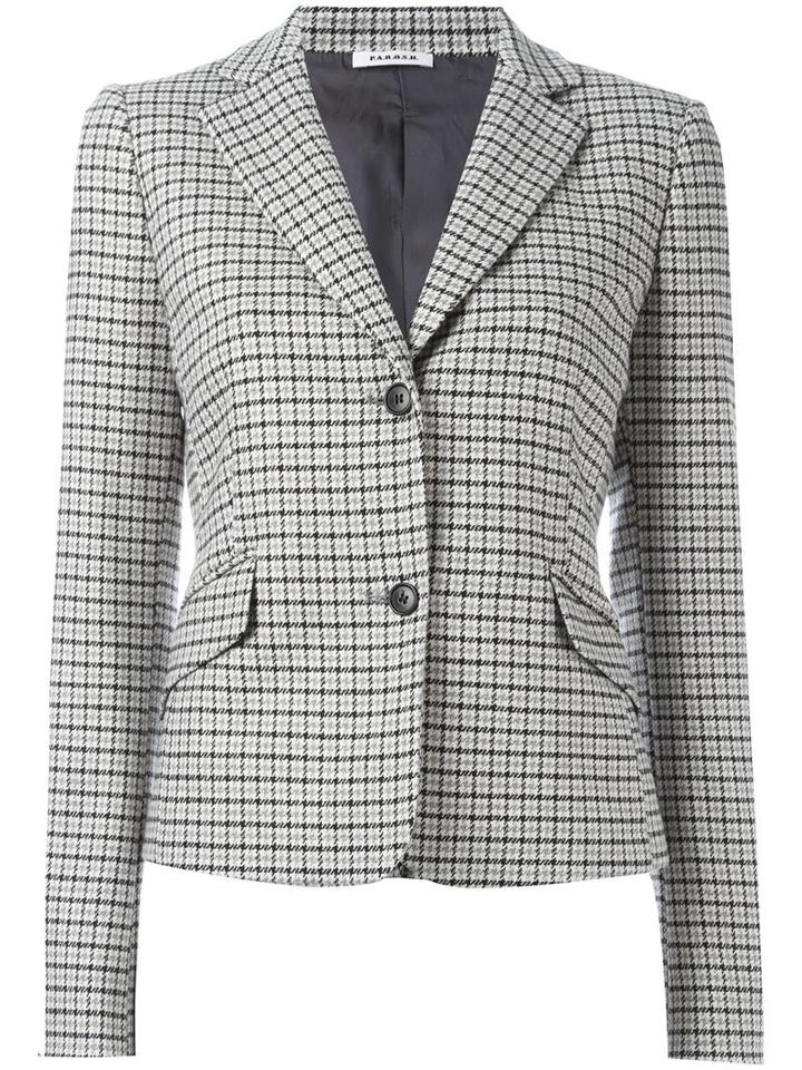P.a.r.o.s.h. Checked Blazer, Women's, Grey, Cotton/acrylic/polyester