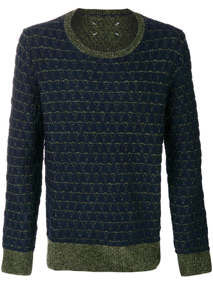 Maison Margiela Jacquard Knit Jumper - Blue