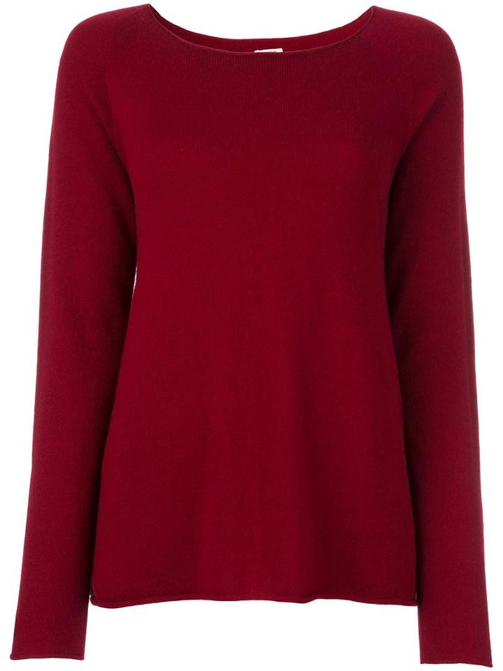 Apuntob Round Neck Jumper, Women's, Size: Large, Red, Cashmere