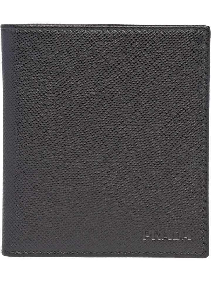 Prada Foldover Saffiano Wallet - Black