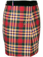 Alexandre Vauthier Checked Mini Skirt - Red
