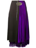 Marni Asymmetric Wrap Front Skirt - Brown