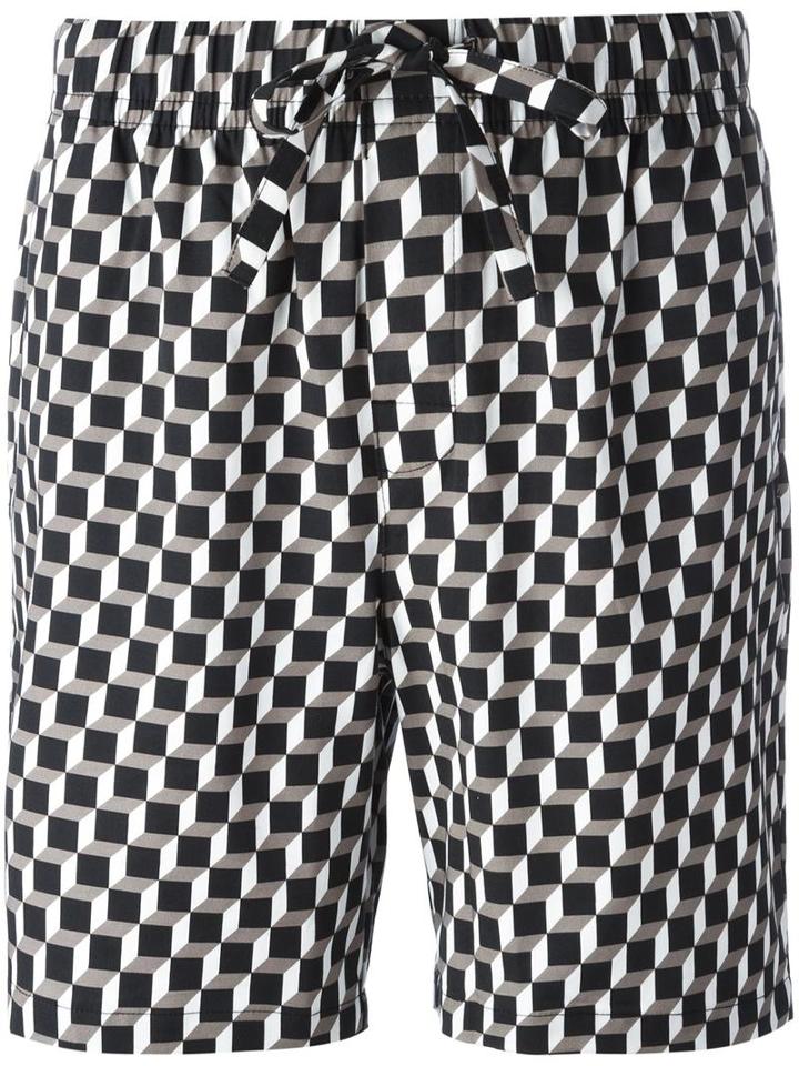 Otis Batterbee 'tile' Lounge Shorts, Men's, Size: Xl, Black, Cotton
