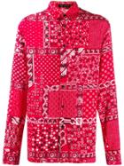 Versace Bandanna Print Oversized Shirt - Red
