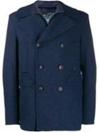 Etro Double-breasted Wool Coat - Blue