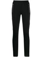 Area Faux-crystal Side Panel Leggings - Black