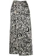 Marni Printed Wrap Skirt - Black