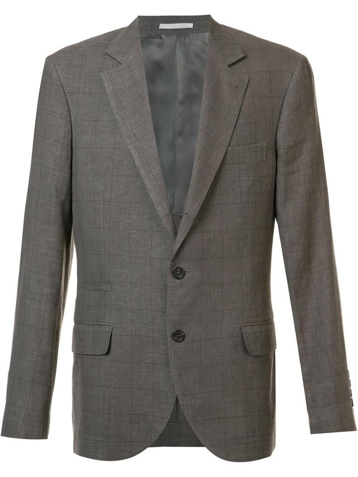 Brunello Cucinelli Two-buttons Notched Lapel Blazer, Men's, Size: 48, Brown, Wool/linen/flax/silk