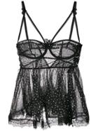 Philipp Plein Embellished Bodice-style Top - Black
