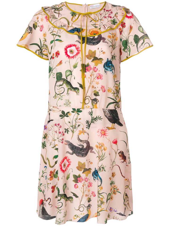 Red Valentino Printed Tea Dress - Pink & Purple