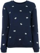 Zoe Karssen Eyes Embroidery Sweatshirt, Women's, Size: Small, Blue, Cotton/polyester