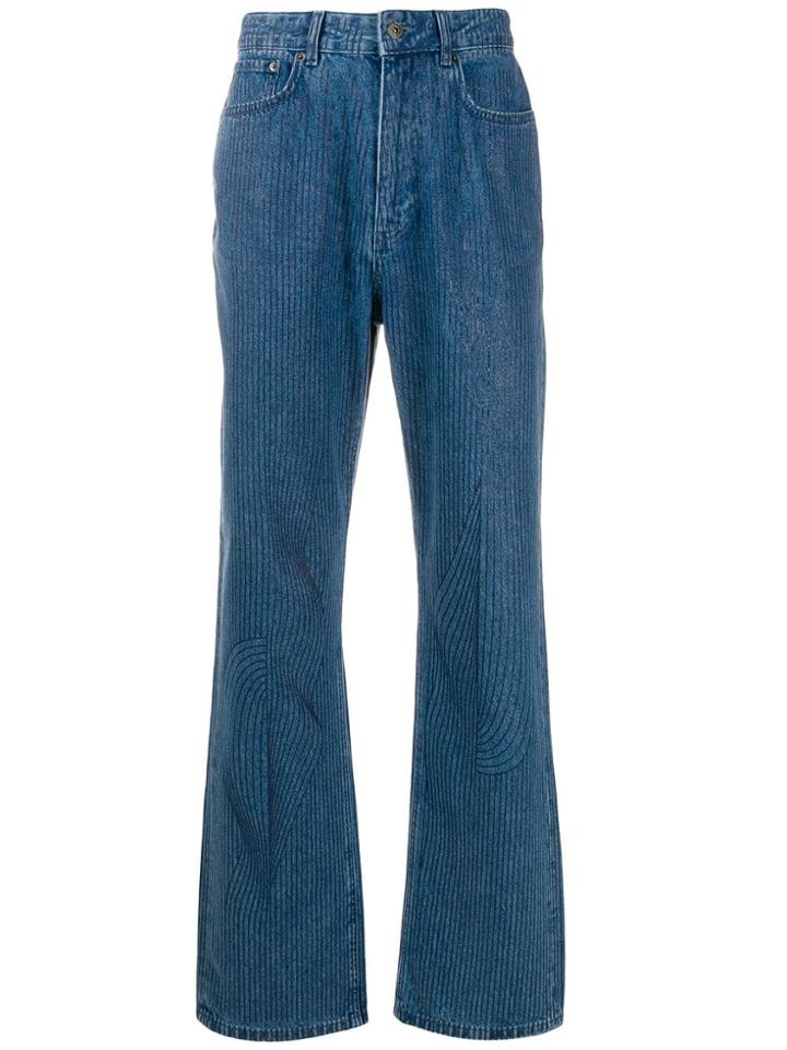 Y/project Ribbed Loose-fit Jeans - Blue