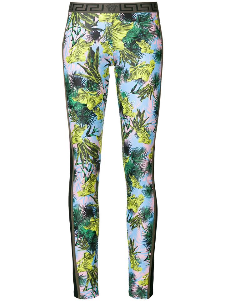Versace Palm Print Leggings - Multicolour