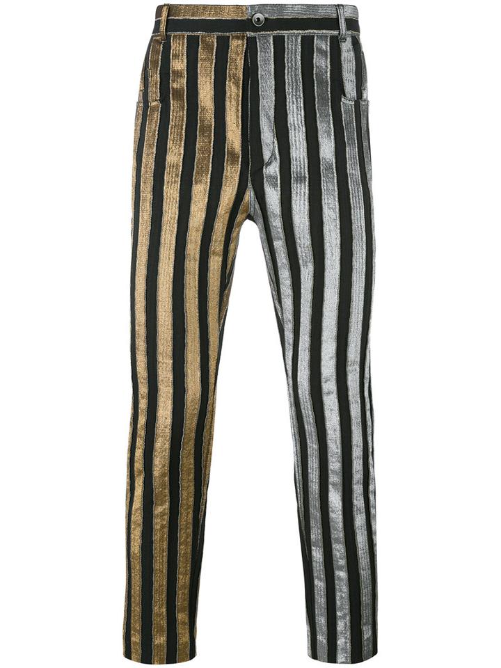 Haider Ackermann Striped Trousers, Men's, Size: Xs, Black, Cotton/polyester/spandex/elastane/cotton