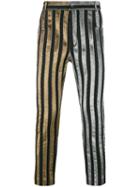 Haider Ackermann Striped Trousers, Men's, Size: Xs, Black, Cotton/polyester/spandex/elastane/cotton