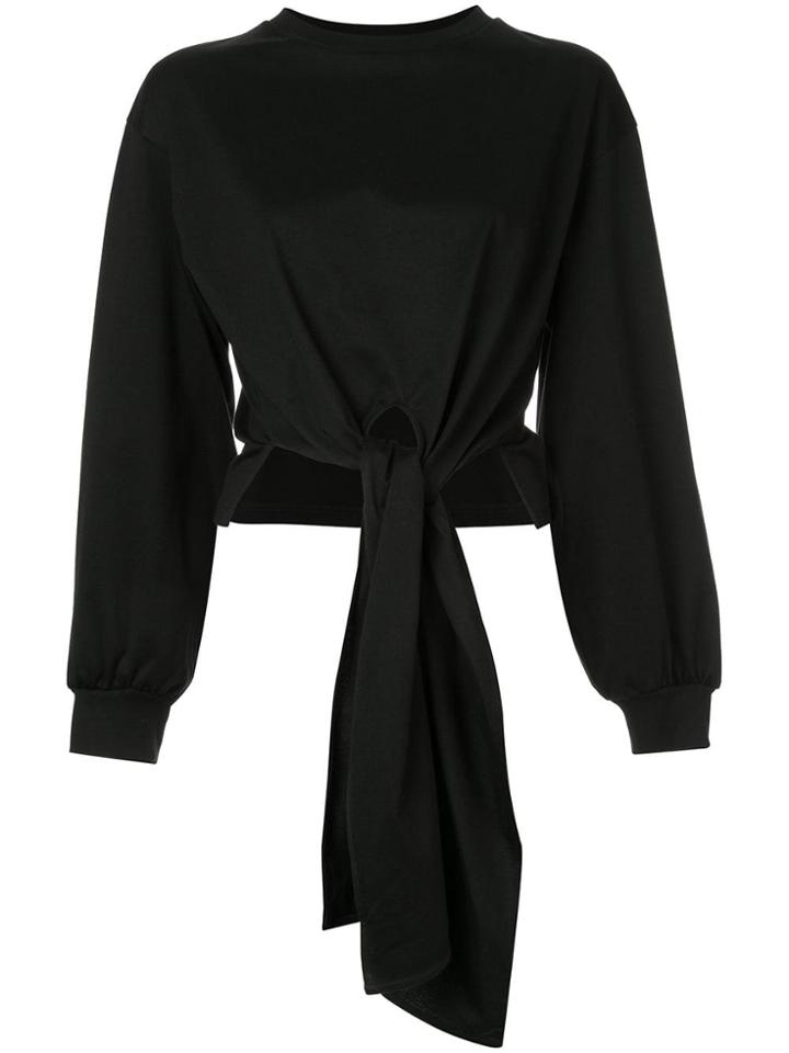 Le Ciel Bleu Front Knot Sweatshirt - Black